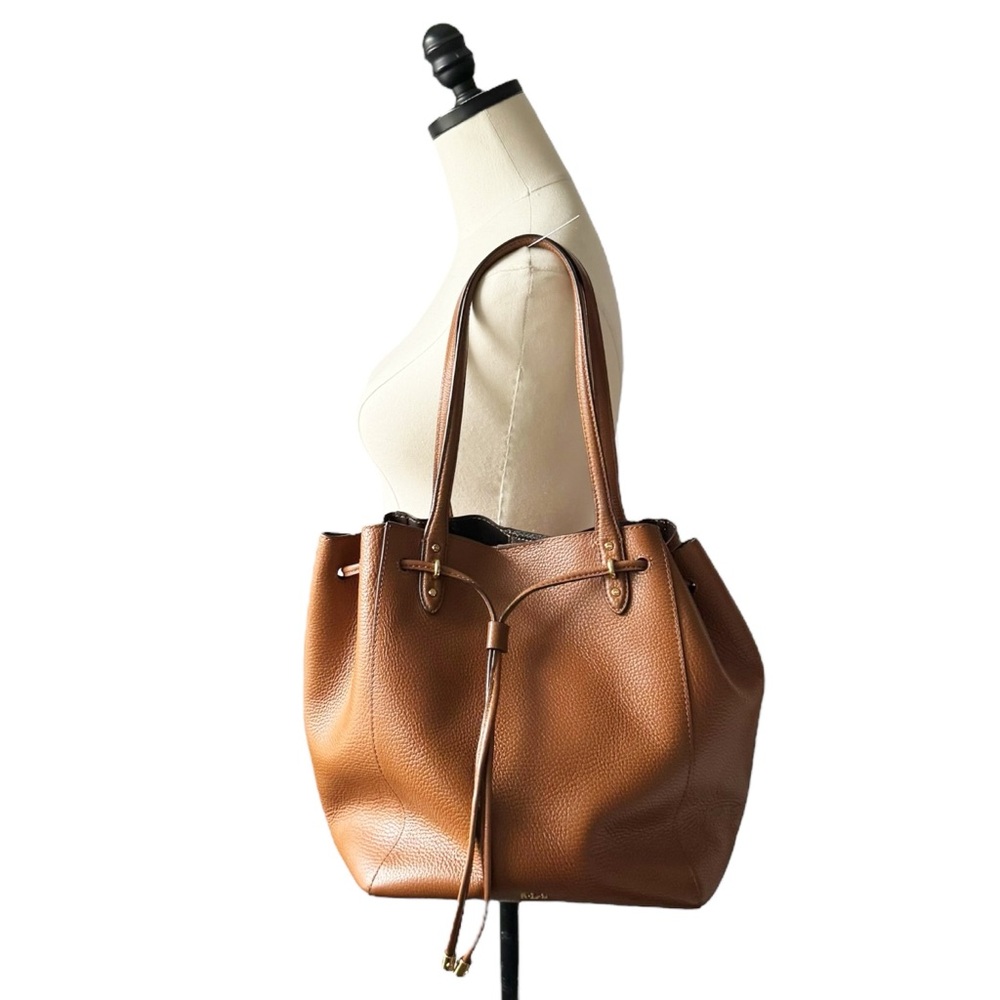 Lauren Ralph Lauren Cognac Leather Bucket Bag